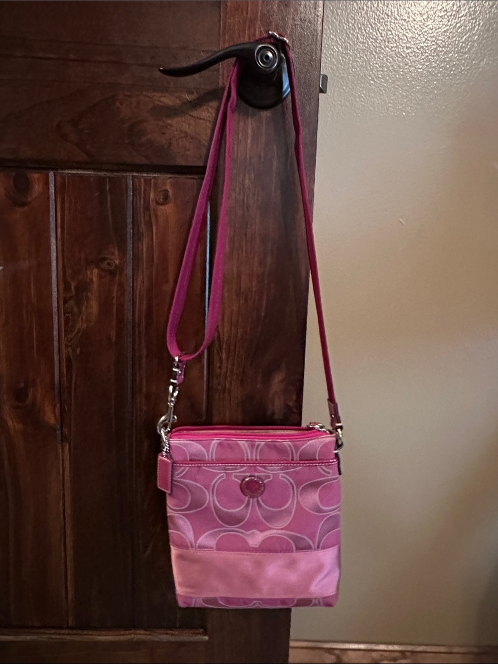 Coach Pink Signature Crossbody Pouch